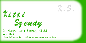 kitti szendy business card